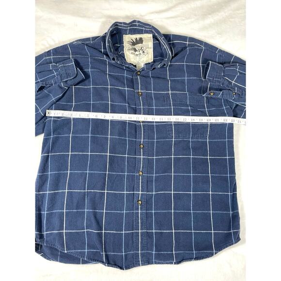 Steve Vintage LA Navy Plaid Button-Up Shirt – XL - Picture 3 of 5